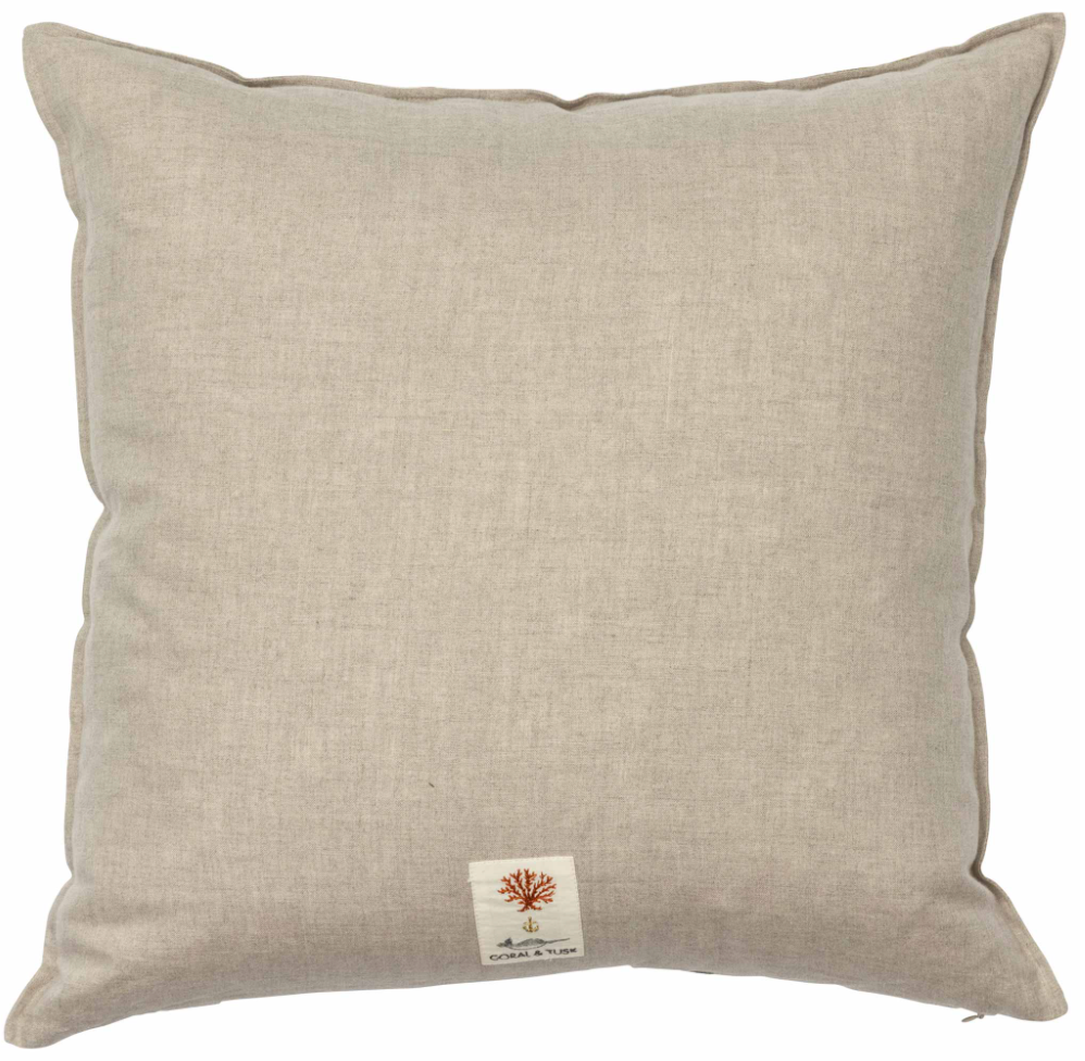 Skier Embroidered Pillow