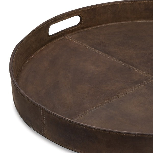 Derby Round Leather Tray