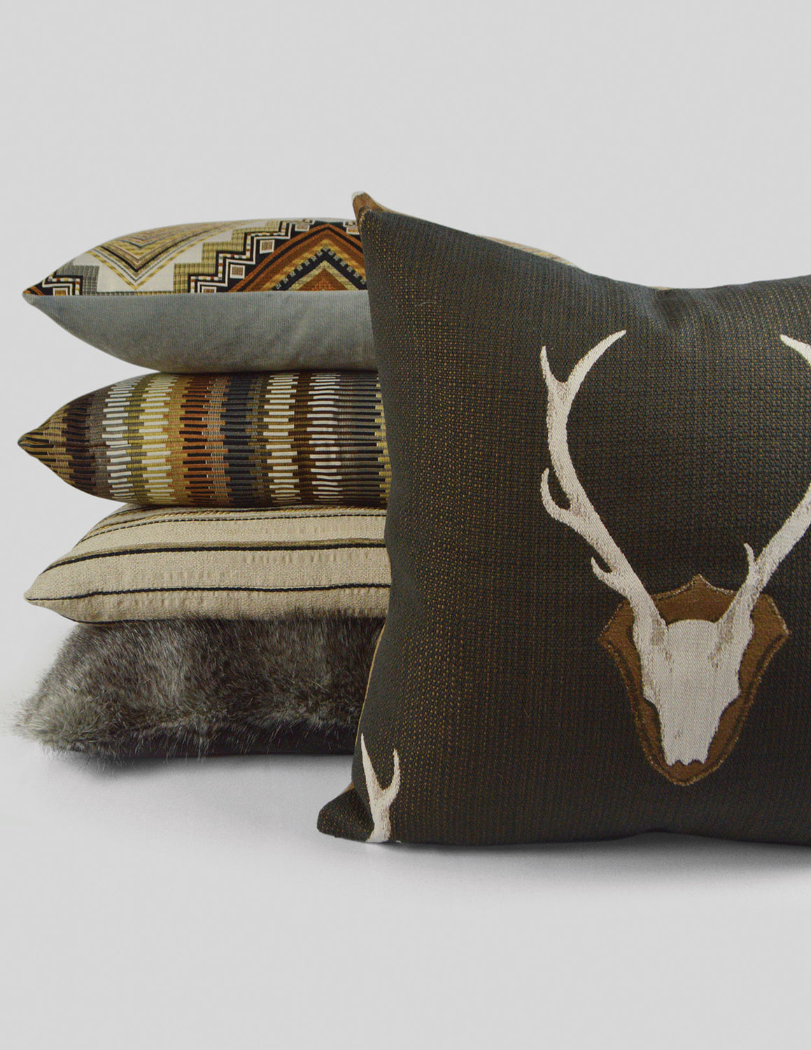 Buck Embroidered Pillows