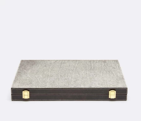 Hair on Hide Backgammon Set