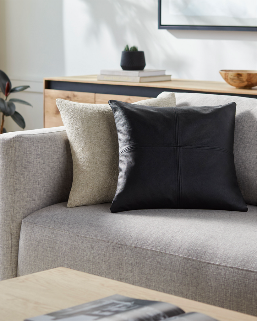 Cross Stitched Leather Pillows