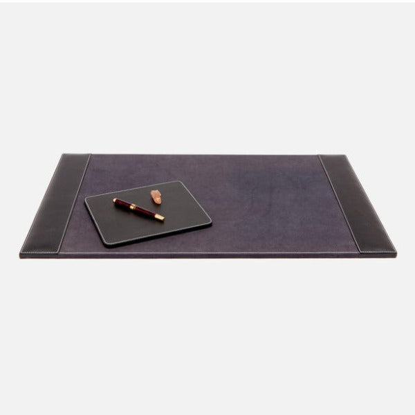 Black Leather Desk Blotter Set