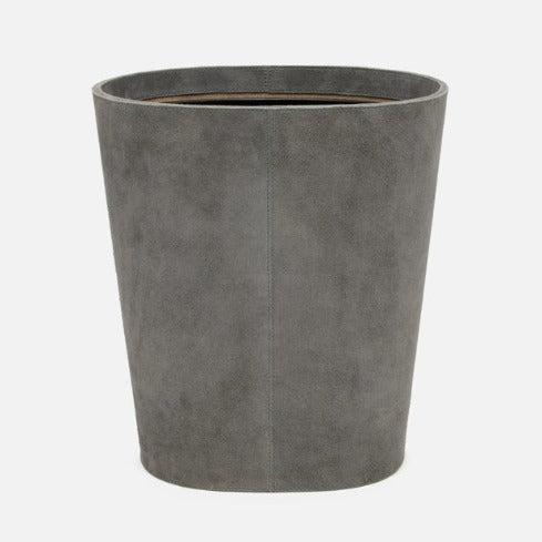 Suede Leather Wastebasket