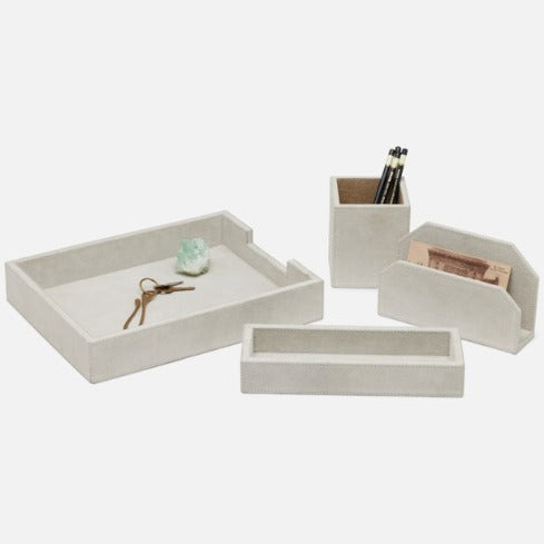 Suede Leather Desk Accessory Sets