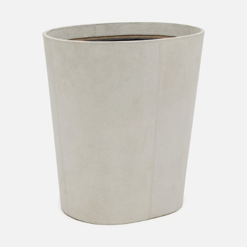 Suede Leather Wastebasket