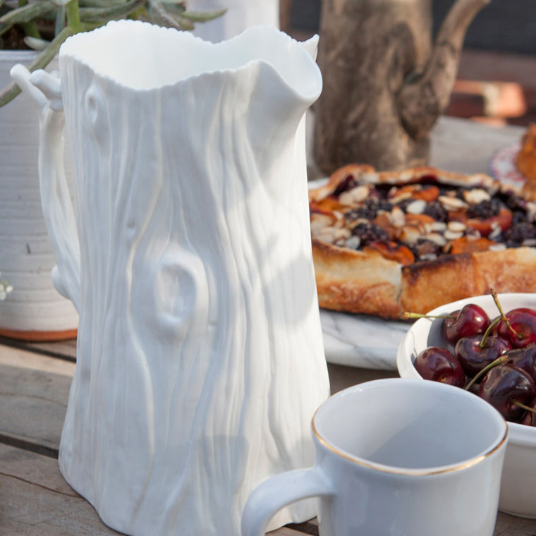 Faux Bois Stoneware Pitcher