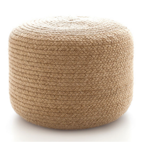 Natural Braided Indoor/Outdoor Pouf