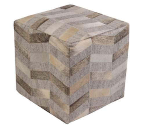 Mendocino Hair on Hide Pouf