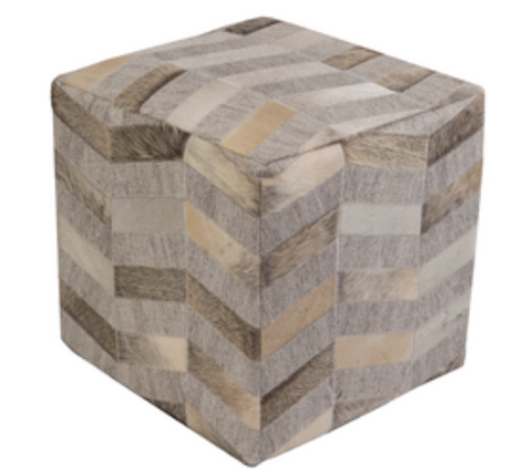 Mendocino Hair on Hide Pouf