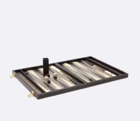 Hair on Hide Backgammon Set