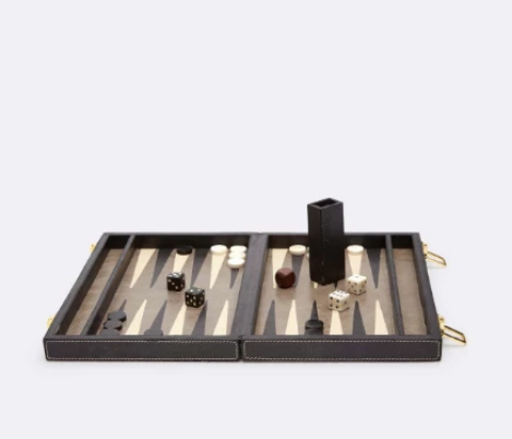Hair on Hide Backgammon Set