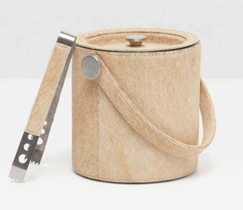 Hair on Hide Ice Bucket and Tongs Sets