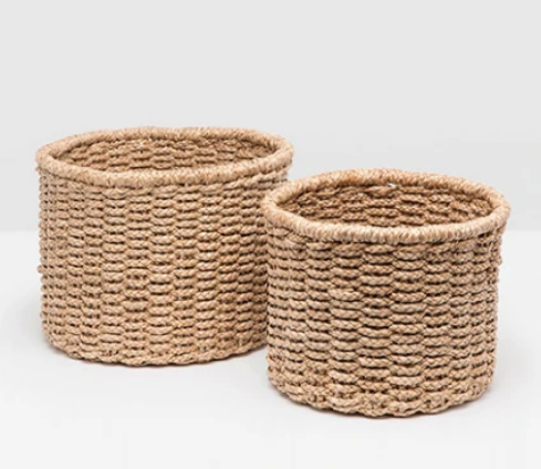 Braided Seagrass Baskets - Set of 2