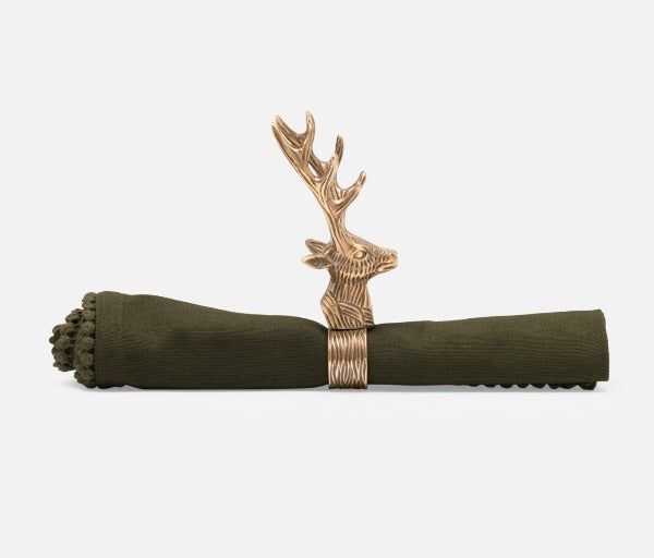 Metal Deer Napkin Rings - Set of 4