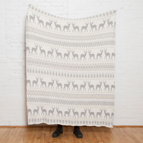 Fair Isle Deer Throws