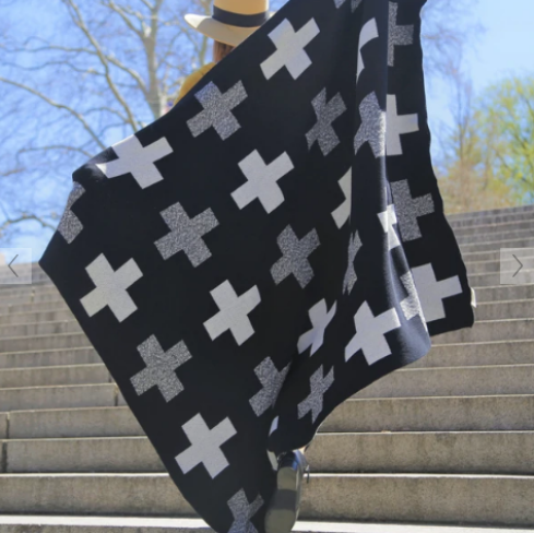 Modern Swiss Cross Throw